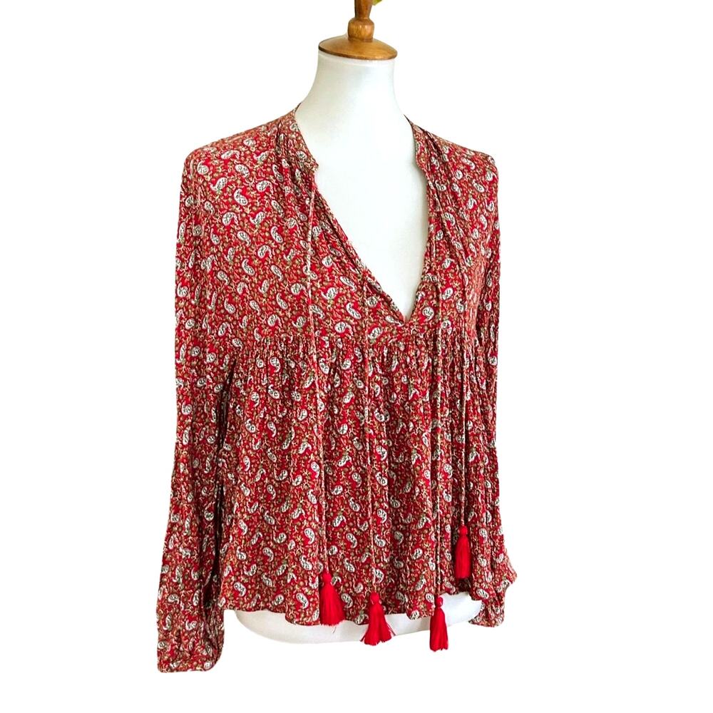 Vintage Y2k Paisley Boho Blouse